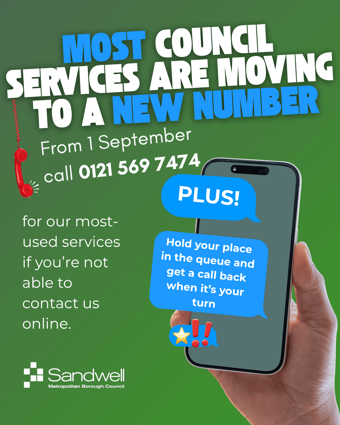 New single phone number coming for majority of Sandwell Council services — West Bromwich news photo (Sandwell Council)